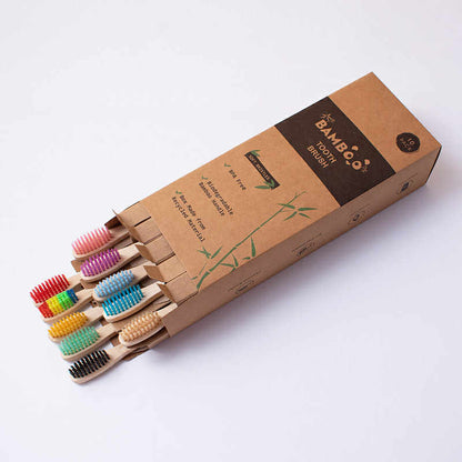 Charcoal Bamboo Toothbrush Set (10-pack)